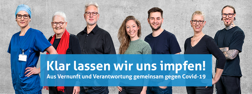 Titelbild Kampagne "Wir lassen uns impfen" mit 7 Personen
