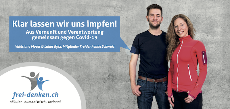 Impfkampagne Plakat mit Valériane Moser und Lukas Rytz