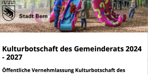 Screenshot Kulturbotschaft Bern 2024-2027 Website Stadt Bern